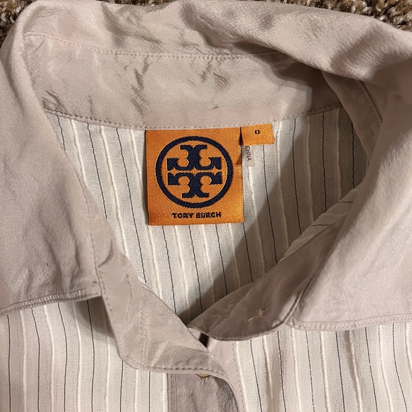 Tory Burch Misty Silk Blouse Ivory Combo Size 0 XS - Picture 3 of 15